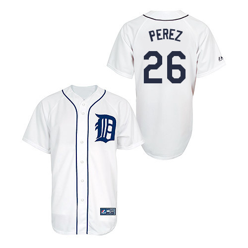 Hernan Perez #26 Youth Baseball Jersey-Detroit Tigers Authentic Home White Cool Base MLB Jersey